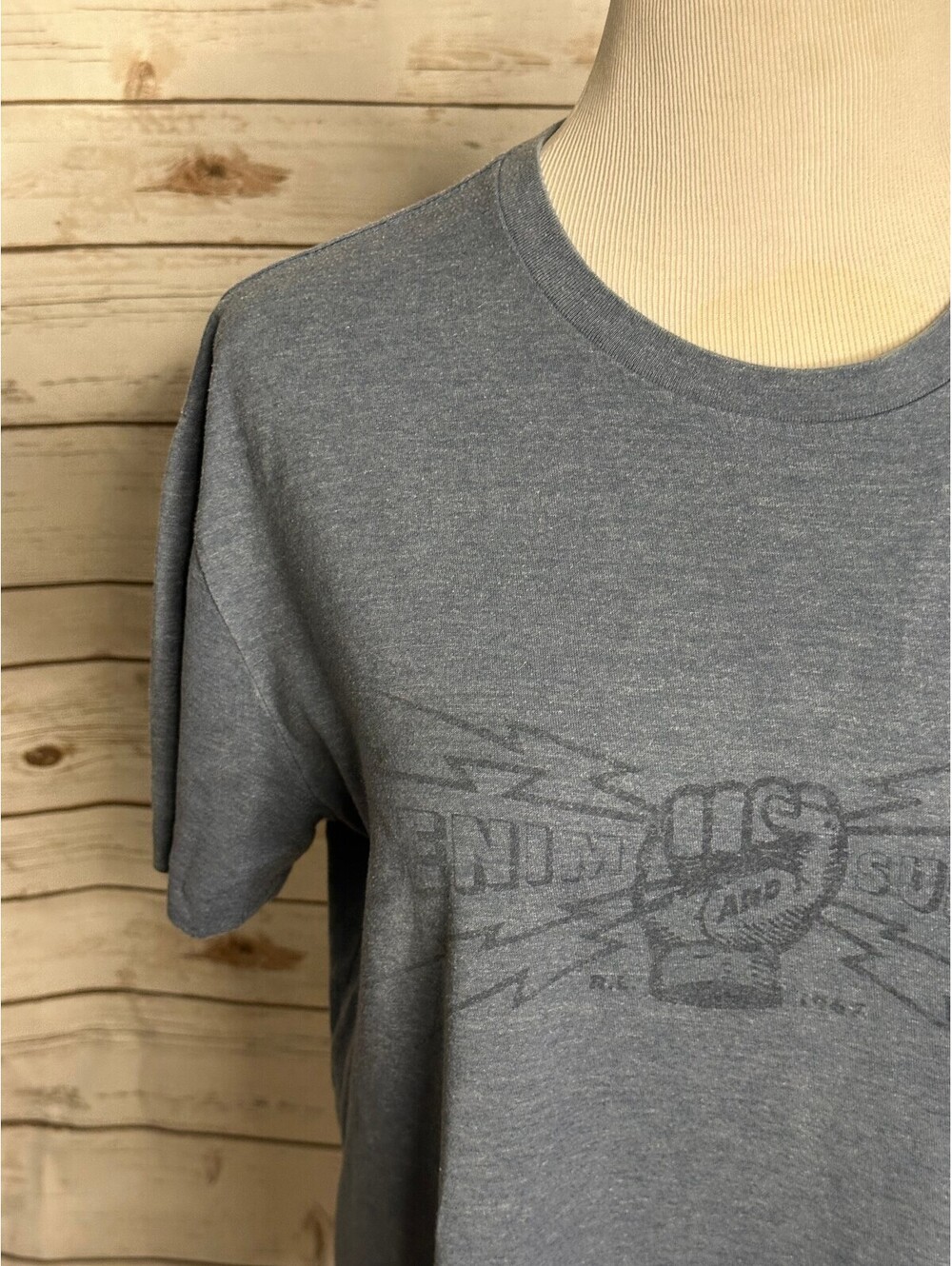 Denim & Supply Ralph Lauren heather blue short sleeve graphic tee Medium - Picture 3 of 7